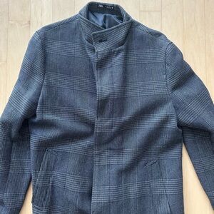 Zara Charcoal and Black Peacoat with hidden buttons